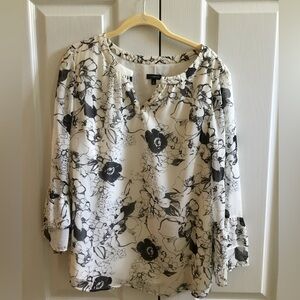 WHBM floral top long sleeve size L